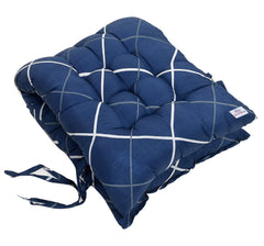 Heart Home Geomatric Printed Microfiber Comfortable, Soft, Long Back & Seat Rocking Chair, Lounger Cushion for Indoor/Outdoor with Ties, 18 * 46 Inch (Blue),49LUGH0290