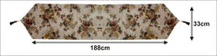 Kuber Industries Flower Design Machine Washable Cotton Table Runner for Dining Table, 16"x68"inch (Brown)