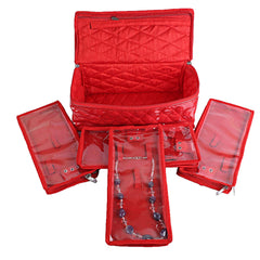 Kuber Industries Laminated Satin Locker Jewellery Kit, Red