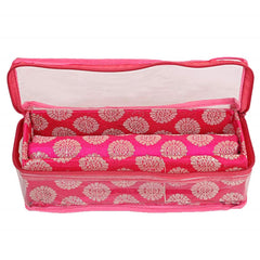 Kuber Industries Exclusive Carry Design Brocade Hardboard 2 Pieces One Rod Bangle Box (Pink) -CTLTC038787