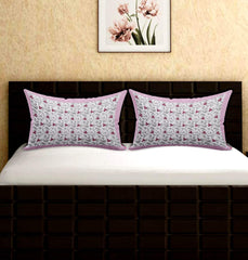 Kuber Industries Floral Design Premium Cotton Pillow Covers, 18 x 28 inch, Set of 2 (Pink)