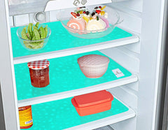 Kuber Industries Diamond Design 6 Pieces PVC Refrigerator/Fridge Multipurpose Drawer Mat Set(Green)-CTKTC032429
