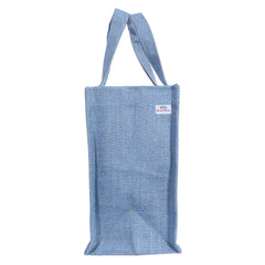 Heart Home Lunch Bag|Reusable Jute Fabric Tote Bag|Lunch Date Print Tiffin Carry Hand Bag with Handle for Office,School,Gift,Pack of 2 (Gray)
