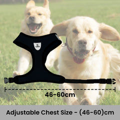 Kuber Industries Small Dog/Cat Chest Harness with Nylon Leash I No Pull, Soft Padded and Breathable Pet Vest I Adjustable, Reflective I Easy Control Pet Chest Belt I (Small,Black)