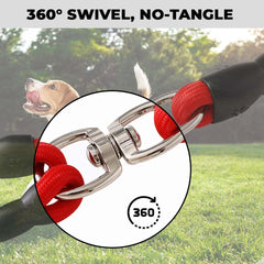 Kuber Industries 2 in 1 double Hook leash and 2 Dog Chest Harness with Nylon Leash I Strong Dog Rope Leash with Comfortable Padded Handle | No Pull, Soft Padded and Breathable Dog Vest I Adjustable, Reflective I Easy Control Dog Chest Belt (Red, XL)