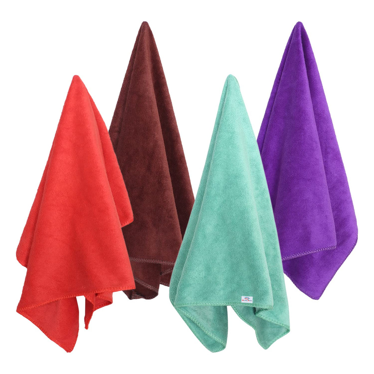Heart Home Cleaning Cloths|Microfiber Highly Absorbent Wash Towels for Kitchen,Car,Window,24 x 16 Inch,Pack of 4 (Assorted)