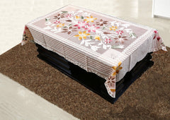 Kuber Industries Floral Cotton Center Table Cover for 4 Seater, Brown (KI3556_11)