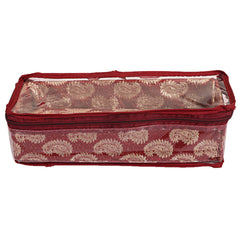 Kuber Industries Brocade 2 Piece Hardboard 1 Rod Bangle Box, Maroon