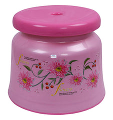 Heart Home Round Strong Plastic Stool or Bathroom seat (Pink)- Pack of 2