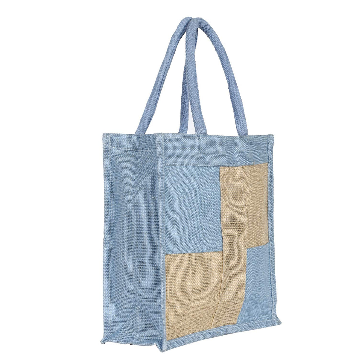 Kuber Industries Jute Shopping Bag|Lunch Carry Bag|Tote Bag|Gift Bag For Wedding, Festivals (Purple)
