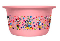 Kuber Industries Disney Team Mickey Print Unbreakable Plastic Multipurpose Bath Tub/Washing Tub 25 Ltr (Pink) -HS_35_KUBMART17442 (HS_35_KUBMART017442)