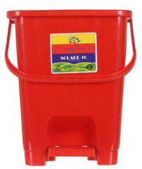 Heart Home Premium Plastic Pedal Dustbin 10 Ltr (Red & Yellow)-Pack of 2