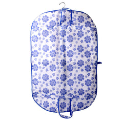 Kuber Industries Flower Printed 3 Pieces Foldable Non Woven Men's Coat Blazer Cover (Blue) -CTKTC041899