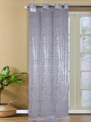 Heart Home Stone Print Stain-Resistant & Waterproof PVC AC Curtain for Home, Office, Restaurant 8 Feet with 6 Grommets (Transparent)