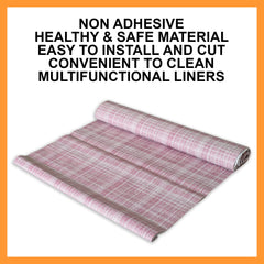 Kuber Industries Lining Print Shelf Liners for Kitchen Shelves,cupboards,Wardrobe,Drawer, 5 Mtr (Maroon)