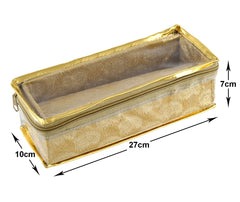 Kuber Industries Multipurpose Carry Design Laminated 1 Rod Bangle Box/Organizer/Case With Tranasparent Top (Gold)-47KM025