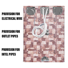 Heart Home Washing Machine Cover | Brick New Check Design Washing Machine Cover | PVC Top Load Fully-Automatic Washing Machine Cover | Brown