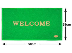 Kuber Industries Indoor Outdoor Anti-Slip Welcome Rubber Door Mat, Welcome Mat, 23"x15" (Green)-50KM01093