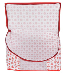 Kuber Industries Dot Printed Foldable, Lightweight Non-Woven Saree Cover/Organizer With Tranasparent Window- Pack of 2 (Pink)-46KM0477