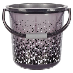 Kuber Industries Bucket Set for Bathroom|Unbreakable Plastic Bucket|Pocha Bucket Capicity 24 Litre|Pack of 2 (Black)