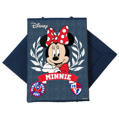 Kuber Industries Disney Minnie Print Foldable Laundry Basket|Clothes Storage Basket With Handle & Lid,60 Ltr.(Navy Blue)