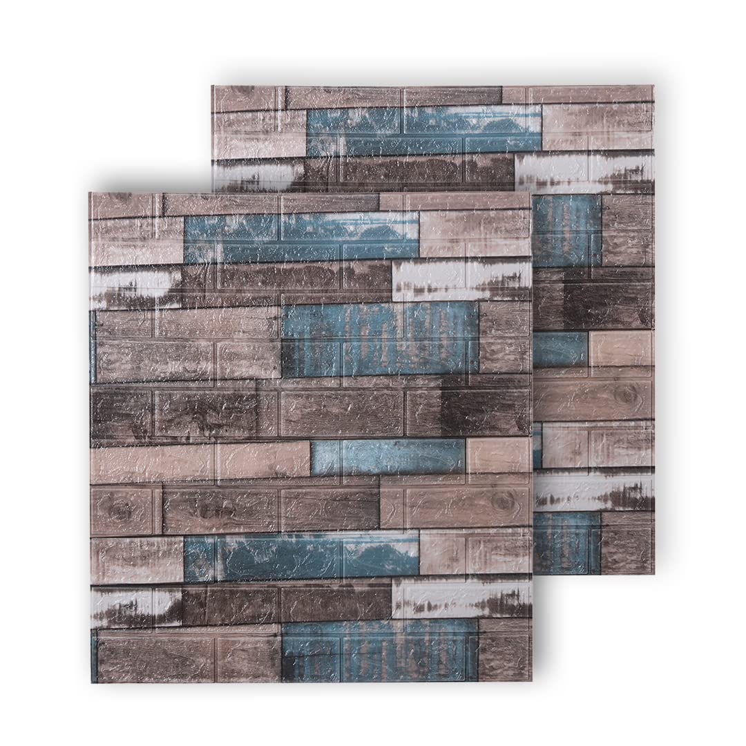 Kuber Industries Foam Brick Pattern 3D Wallpaper for Walls | Soft PE Foam| Easy to Peel, Stick & Remove DIY Wallpaper | Suitable on All Walls | Pack of 2 Sheets,70 cm X 70 cm
