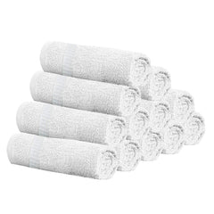 Kuber Industries Cotton 400 GSM 12 Pieces Face Towel 14x21” Set (White) -CTKTC8614, Standard (CTKTC08614)