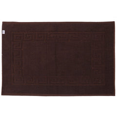 Heart Home Greek Design Super Absorbent Cotton 400 GSM Hand Towel|Face Towel|Bath Nets for Men,Women,Kids,30x20 Inches, Pack of 2 (Brown & White)