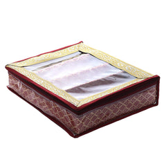 Kuber Industries Brocade Hardboard Four Rod Bangle Box (Maroon) - CTKTC42046
