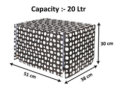 Heart Home PVC Dot Printed Microwave Oven Cover, Dustproof Machine Protector Cover,20 LTR. (Black)-HS43HEARTH26072