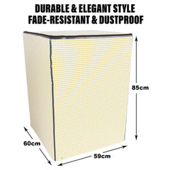 Heart Home Washing Machine Cover | Mini Check Print Washing Machine Cover | Soft PVC | Top Load Fully-Automatic Washing Machine Cover | Golden