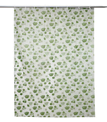 Kuber Industries Flower Print PVC Shower Curtain with Hooks,7 Feet (Green)