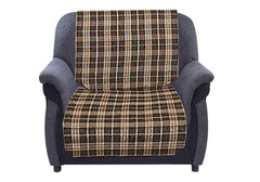 Kuber Industries Jute Checkered Standard Jute 5 Seater Sofa Cover Set - Coffee, 6 Piece (Model: CTKTC01295)