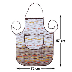 Heart Home Apron|PVC Unique Strips Printed Kitchen Chef Cloth|Waterproof Centre Pocket Apron With Tying Cord for Men & Women (Multicolor)