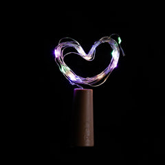 Heart Home Wine Bottle String Lights | 20 LED Bottle Cork Copper Wire String Lights | Wine Bottle Lights for Home Decoartion | Battery Powered | Pack of 12 | Multi