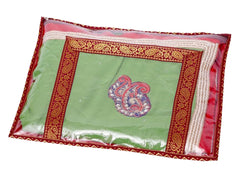 Heart Home PVC Wardrobe Organizer/Cover/Storage Bag For Store Saree, Lehenga, Suit With Transparent Top- Pack of 3 (Maroon)