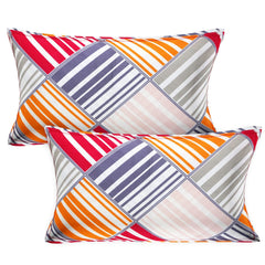 Kuber Industries Checkered Design Glace Cotton Double Bedsheet with 2 Pillow Covers (Yellow & Grey)-CTKTC033163