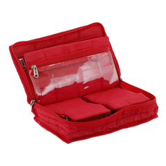 Kuber Industries Embroidery Design 2 Pieces Cotton Jewellery Kit, Red - CTKTC30584