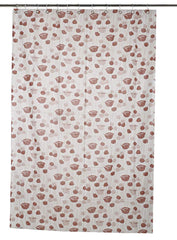 Kuber Industries Flower Design Waterproof PVC Floral Shower Curtain with 8 Hooks (CTKTC33758, Brown, 54 x 84 inch)