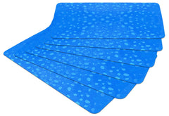 Kuber Industries Diamond Design 6 Pieces PVC Refrigerator/Fridge Multipurpose Drawer Mat Set(Blue)-CTKTC32427