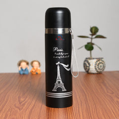 Heart Home Insulated Double Wall Stainless Steel Leak Proof BPA Free Water Bottle/Flask, 500ml-Pack of 2 (Black)