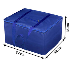Kuber Industries Large Lightweight Foldable Multipurpose Storage bag, Cloth Organiser, Travel Bag With Zippered Closure And Handle (Blue)-HS43KUBMART26672