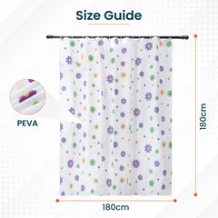 Kuber Industries Soft Texture Bath Curtain|Natural Drape Waterproof Shower Curtain 6 Feet|White