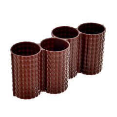 Heart Home Premium ABS Plastic & Stainless Steel Cutlery Set with Stand for Kitchen/Dining, Set of 24 (Brown)