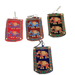 Kuber Industries 4 Piece Embroided Velvet Mobile Cover with Sari Hook, Multicolour