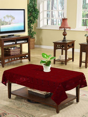 Kuber Industries Argyle Printed Cotton 4 Seater Center Table Cover,40"x60" (Maroon)-44KM027