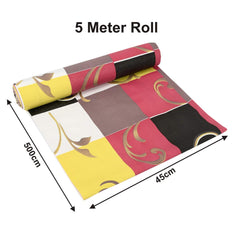 Kuber Industries Checkered Print PVC Wardrobe Kitchen Drawer Cupboard Cabinet Shelf Mat, Shelf Liner 5 Mtr (Multi)-KUBMART15103