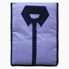 Heart Home Lining Print Cotton Shirt Cover/Clothing Organizer/Wardrobe Organizer With Window For Home, Traveling Pack of 2 (Blue) 52HH4097