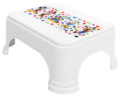 Kuber Industries Disney Team Mickey Print Square Plastic Bathroom Stool, (Set of 2, Pink & White) -HS_35_KUBMARTS17290