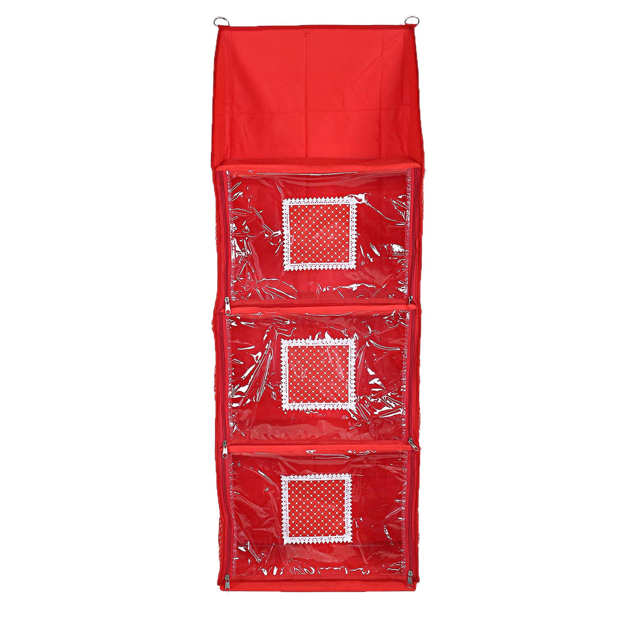 Kuber Industries Cotton Four Cabinet Hanging Baby Almirah (Red)-CTKTC013370